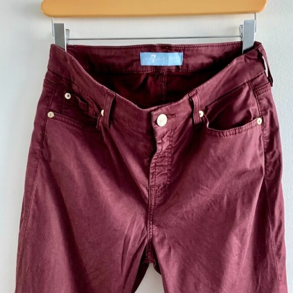 7famk B(AIR) Colour Ankle Skinny Jean Denim in Oxblood - Picture 4 of 16